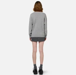 Maglieria E Felpe|Elisabetta Franchi Maglia incrociata in lana con logo GrigioMelange/Avorio