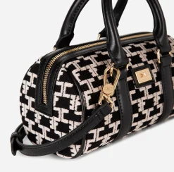 Valigeria|Borse A Mano|Elisabetta Franchi Mini Bauletto Monogram Travel Nero/Burro
