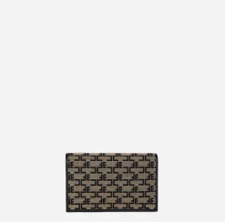 Borse A Tracolla|Elisabetta Franchi Mini Tracolla Monogram Liquirizia/Nero