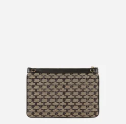 Clutch|Elisabetta Franchi Mini Trousse Monogram Liquirizia/Nero
