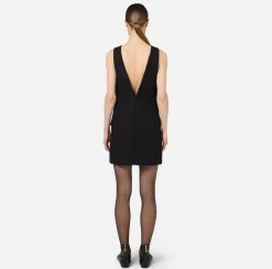 Mini Abiti|Abiti|Elisabetta Franchi Miniabito boxy in crêpe con tasche Nero