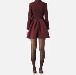 Mini Abiti|Abiti|Elisabetta Franchi Miniabito in crêpe con revers in raso RougeNoir