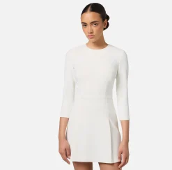 Mini Abiti|Abiti|Elisabetta Franchi Miniabito in crêpe con stemma ricamato Avorio