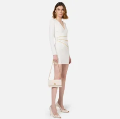 Mini Abiti|Abiti|Elisabetta Franchi Miniabito in crêpe con zip Avorio