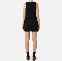 Mini Abiti|Abiti|Elisabetta Franchi Miniabito in crêpe ricamato Nero