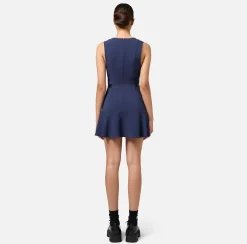Mini Abiti|Abiti|Elisabetta Franchi Miniabito in crêpe stretch con cinturini Navy