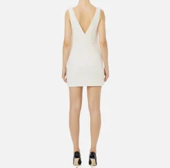 Mini Abiti|Abiti|Elisabetta Franchi Miniabito in tweed laminato Avorio