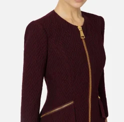 Abiti|Mini Abiti|Elisabetta Franchi Miniabito in tweed resca con zip RougeNoir