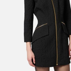 Abiti|Mini Abiti|Elisabetta Franchi Miniabito in tweed resca con zip Nero