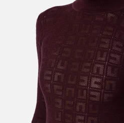 Mini Abiti|Abiti In Maglia|Elisabetta Franchi Miniabito in viscosa logo punto rete RougeNoir