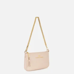 Borse A Spalla|Elisabetta Franchi Miniborsa a tracolla in pelle con lettering Carne