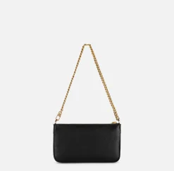 Borse A Spalla|Elisabetta Franchi Miniborsa a tracolla in pelle con lettering Nero