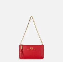 Borse A Spalla|Elisabetta Franchi Miniborsa baguette a tracolla in pelle con lettering RedPassion