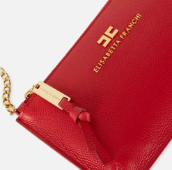 Borse A Spalla|Elisabetta Franchi Miniborsa baguette a tracolla in pelle con lettering RedPassion