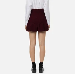 Gonne|Elisabetta Franchi Minigonna in lana bouclé con tasche in vela tecnica RougeNoir