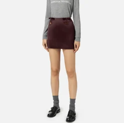 Gonne|Elisabetta Franchi Minigonna in raso con fiocchi RougeNoir