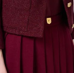 Gonne|Elisabetta Franchi Minigonna in viscosa a pieghe tipo college RougeNoir