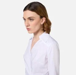 Bijoux|Elisabetta Franchi Orecchini con catena in strass crystal OroGiallo