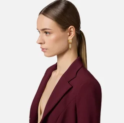 Bijoux|Elisabetta Franchi Orecchini con strass a forma di matita OroGiallo