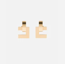 Bijoux|Elisabetta Franchi Orecchino Logo Geometrico Oro