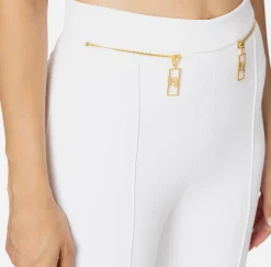 Tailleur|Pantaloni E Shorts|Elisabetta Franchi Pantalone dritto in crêpe con zip Avorio