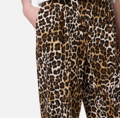 Tailleur|Pantaloni E Shorts|Elisabetta Franchi Pantalone dritto in crêpe con doppie pinces Animalier