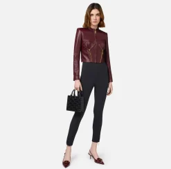 Pantaloni E Shorts|Elisabetta Franchi Pantalone dritto in crêpe stretch con zip Nero