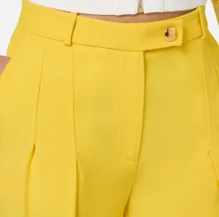Pantaloni E Shorts|Elisabetta Franchi Pantalone dritto in satin con doppie pinces Mimosa