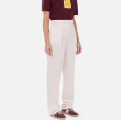 Tailleur|Pantaloni E Shorts|Elisabetta Franchi Pantalone dritto in satin con bande in raso Lattice