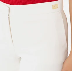 Pantaloni E Shorts|Elisabetta Franchi Pantalone in crêpe con spacchetti Avorio