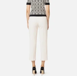 Pantaloni E Shorts|Elisabetta Franchi Pantalone in crêpe con spacchetti Burro
