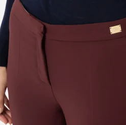 Pantaloni E Shorts|Elisabetta Franchi Pantalone in crêpe con spacchetti RougeNoir