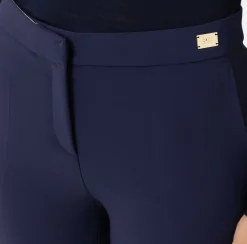 Pantaloni E Shorts|Elisabetta Franchi Pantalone in crêpe con spacchetti Navy