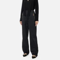 Pantaloni E Shorts|Elisabetta Franchi Pantalone in nylon tecnico con zip Nero