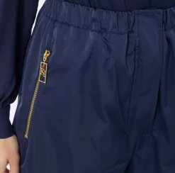 Pantaloni E Shorts|Elisabetta Franchi Pantalone in nylon tecnico con zip Navy