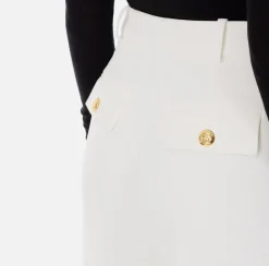 Pantaloni E Shorts|Elisabetta Franchi Pantaloni in crêpe con pinces Avorio