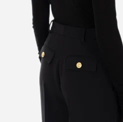 Pantaloni E Shorts|Elisabetta Franchi Pantaloni in crêpe con pinces Nero