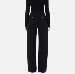 Pantaloni E Shorts|Elisabetta Franchi Pantaloni in crêpe con pinces Nero