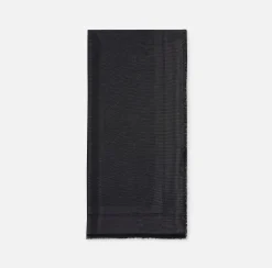 Sciarpe|Elisabetta Franchi Pashmina in jacquard lurex con pattern righe diagonali e logo Nero