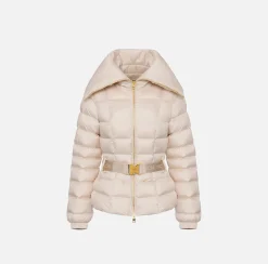 Capispalla|Elisabetta Franchi Piumino corto in nylon con ampio collo Lattice