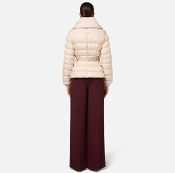 Capispalla|Elisabetta Franchi Piumino corto in nylon con ampio collo Lattice