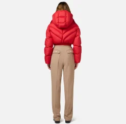 Capispalla|Elisabetta Franchi Piumino cropped in nylon lucido RedPassion