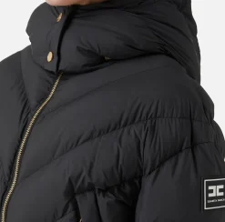 Capispalla|Elisabetta Franchi Piumino cropped in nylon lucido Nero