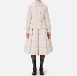 Capispalla|Elisabetta Franchi Piumino in nylon e panno con gonna a ruota Lattice