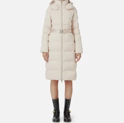 Capispalla|Elisabetta Franchi Piumino lungo in nylon jacquard lettering Lattice