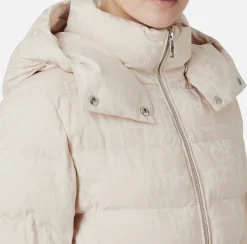 Capispalla|Elisabetta Franchi Piumino lungo in nylon jacquard lettering Lattice