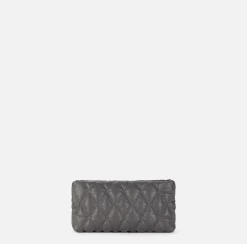 Clutch|Elisabetta Franchi Pochette in tessuto embossed con tracolla in catena Steel