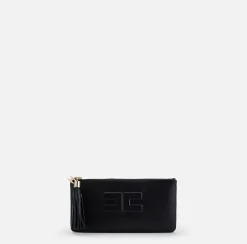 Portafogli|Elisabetta Franchi Pochette Logo Nero
