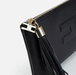 Portafogli|Elisabetta Franchi Pochette Logo Nero