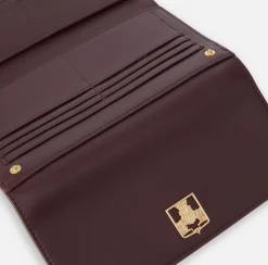 Clutch|Portafogli|Elisabetta Franchi Portafoglio in materiale sintetico con scudetto in metallo RougeNoir